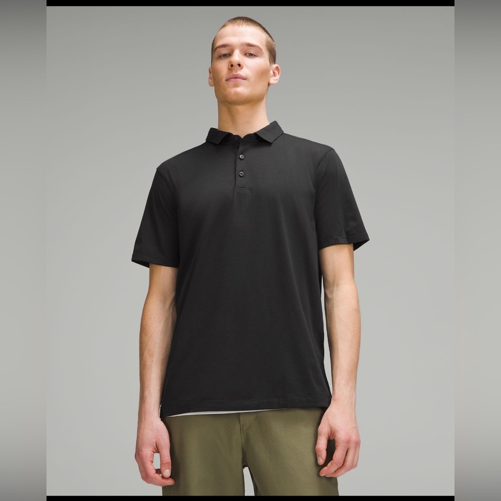 Lululemon Athletica Soft Black Polo Shirt XL